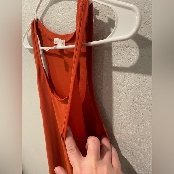Leith Orange Tank Swing Dress Swoop Neck Sleeveless Women’s Small - Picture 6 of 9